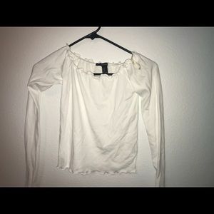 off the shoulder white top